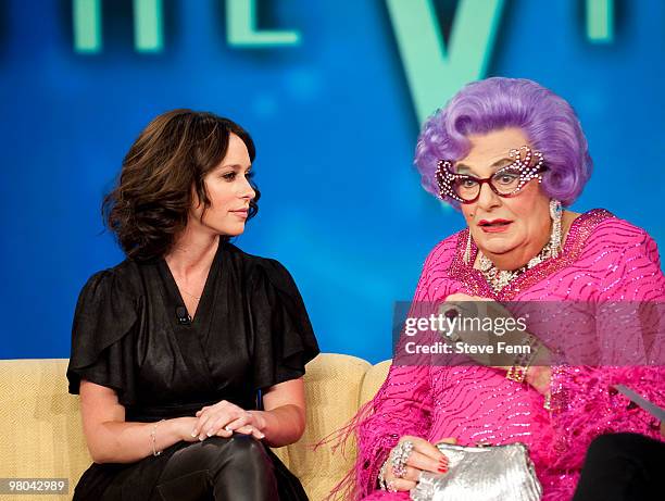 Dame Edna Everage, star of Broadway's "All About Me," was the celebrity guest co-host on "THE VIEW," Thursday, March 25, 2010 airing on the Disney...