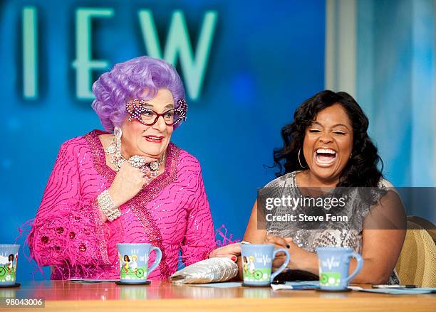 Dame Edna Everage, star of Broadway's "All About Me," was the celebrity guest co-host on "THE VIEW," Thursday, March 25, 2010 airing on the Disney...