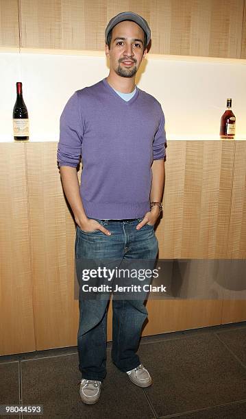 Composer, lyricist and actor Lin-Manuel Miranda attends the 2010 Hispanic Federation's 20th anniversary hosted by Hennessy at Moet Hennessy USA on...