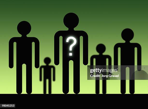 stick figure with question mark - jorg greuel stock illustrations