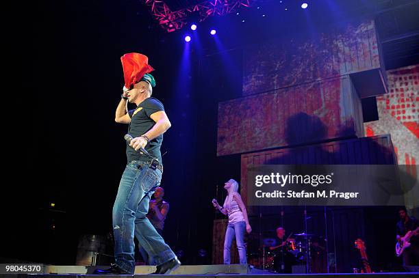 Eros Ramazzotti performs on stage at Olympiahalle on March 25, 2010 in Munich, Germany.