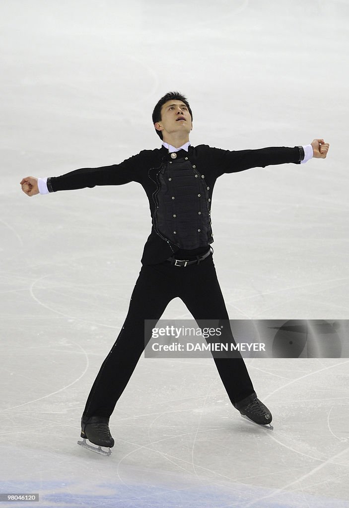 Canada's Patrick Chan performs during th