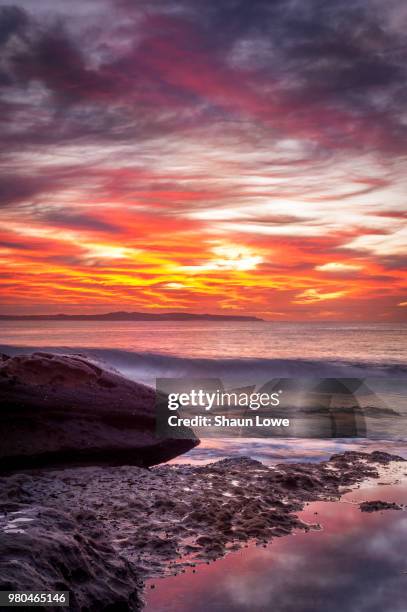 sea at sunrise, cronulla beach, australia - cronulla beach stock pictures, royalty-free photos & images