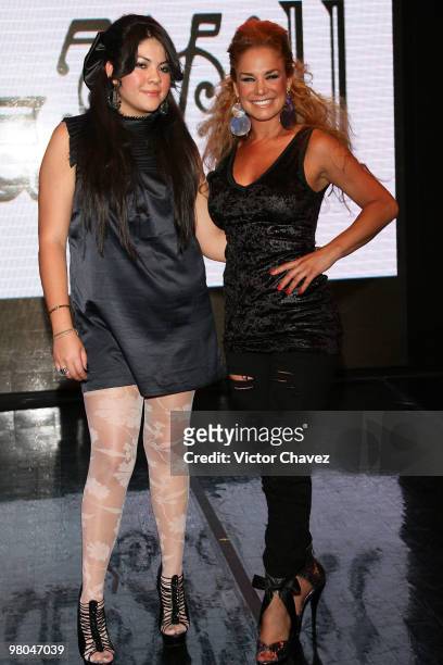 Fashion designer Artemiza Cruz and Cuban actress Liz Vega attend the La Vill Autumn/Winter 2010 fashion show at Casino Life on March 24, 2010 in...