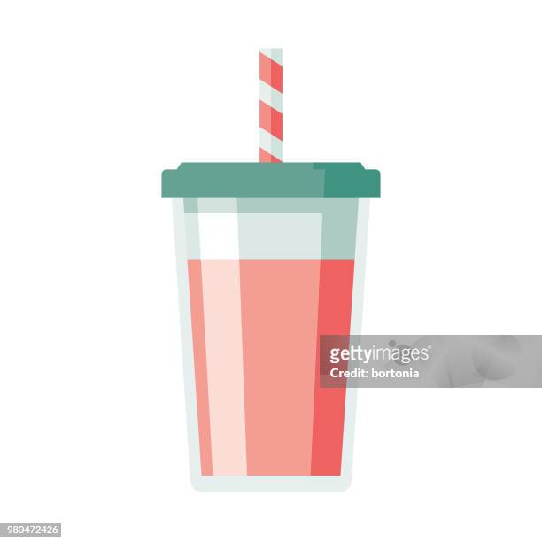 milkshake flat design dessert icon - straw stock illustrations
