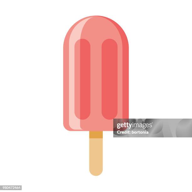 gefrorenen eis flach designikone dessert - stieleis stock-grafiken, -clipart, -cartoons und -symbole