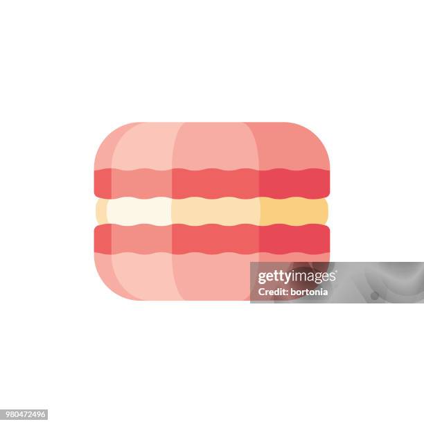 macaroon flat design dessert icon - filled cookies stock illustrations