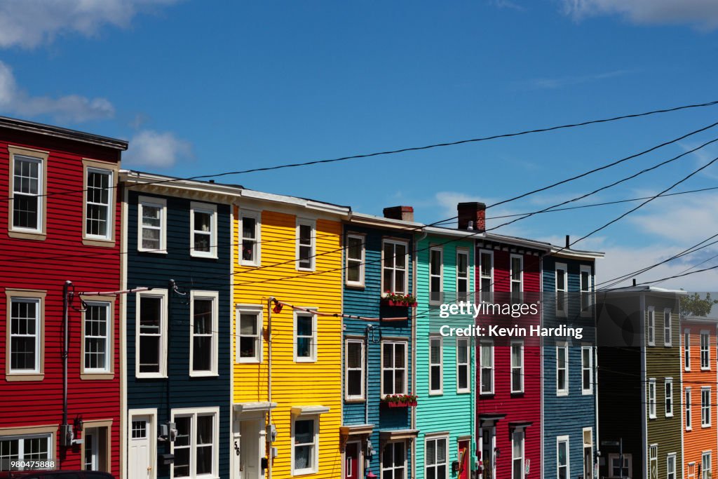 Colorful row houses of Newfoundland, St. Johns, Newfoundland and Labrador, Canada
