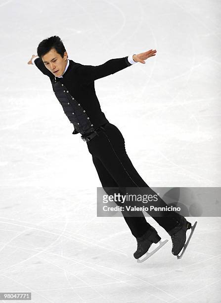 Patrick Chan of Canada competes in the Men Free Skating during the 2010 ISU World Figure Skating Championships on March 25, 2010 in Turin, Italy.