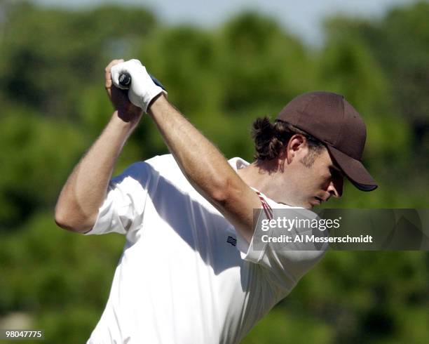 Mathew Goggin sets to drive during the first round of the Chrysler Championship, Thursday, October 30 at Palm Harbor, Florida.