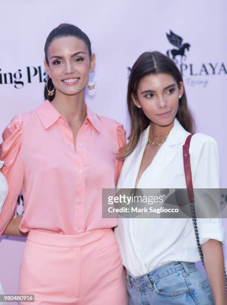 Sofia Resing and Cindy Mello attend the Mery Playa Swimwear Launch on June 20, 2018 in New York City.