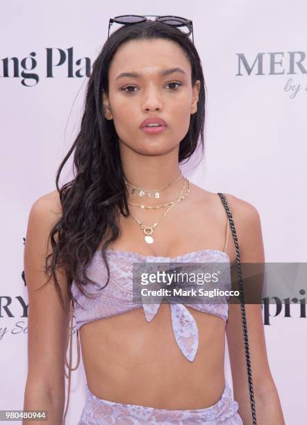 Model Lameka Fox attends the Mery Playa Swimwear Launch on June 20, 2018 in New York City.