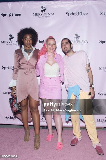 Katherine Elam, Mery Playa and Ringo Merea attend the Mery Playa Swimwear Launch on June 20, 2018 in New York City.