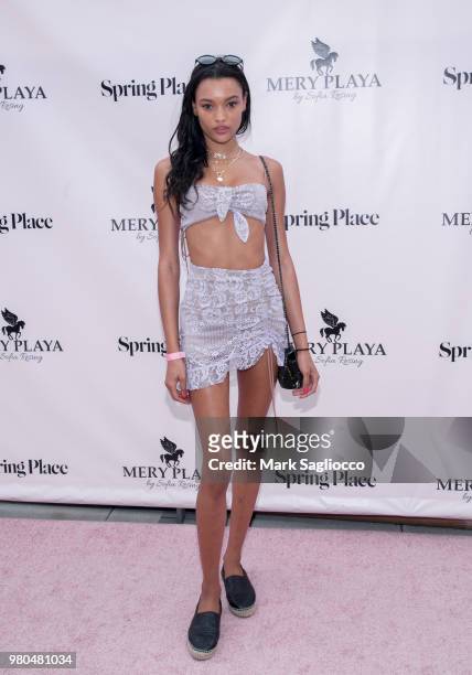 Model Lameka Fox attends the Mery Playa Swimwear Launch on June 20, 2018 in New York City.