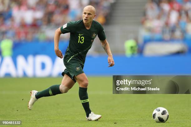 Aaron Mooy of Australia during the 2018 FIFA World Cup Russia group C match between Denmark and Australia at Samara Arena on June 21, 2018 in Samara,...