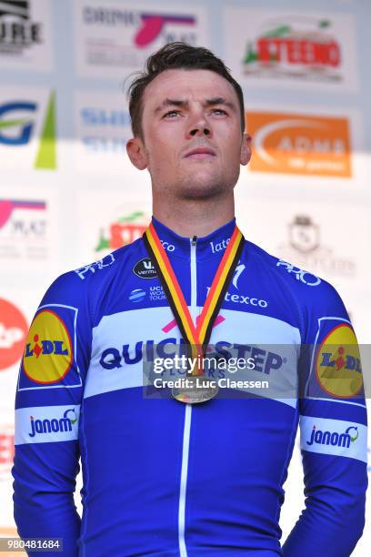 Podium / Yves Lampaert of Belgium and Team Quick-Step Floors Bronze Medal / Celebration / during the 119th Belgian Road Championship 2018 a 43,2km...