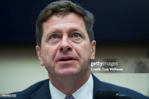 Securities and Exchange Commission Chairman Jay Clayton testifies before a House Financial Services Committee hearing in Rayburn Building titled...