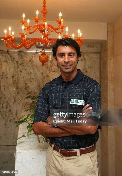 Golfer Jyoti Randhawa at a press conference announcing the launch of 15th edition of the Business Today-Honda Pro-Am of Champions golf tournament in...