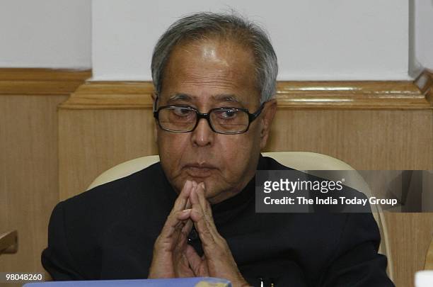 Union Finance Minister Pranab Mukherjee during the Full Planning Commission Meeting in New Delhi on March 23, 2010.
