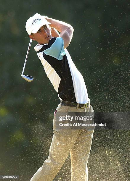 Charles Howell III tees off on the 17th hole at the Chrysler Championship, Saturday, November 1, 2003 at Palm Harbor, Florida.