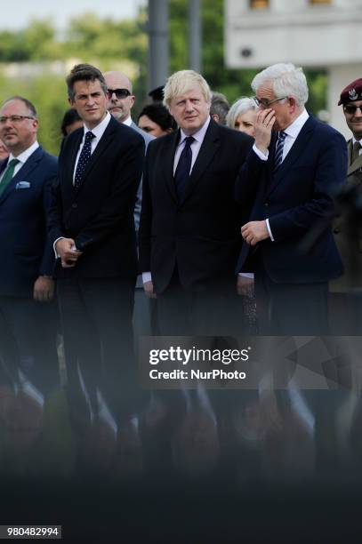 The Foreign Secretary Boris Johnson and Defence Secretary Gavin Williamson visit Warsaw, Poland on June 21, 2018 to meet with Polish minister of...