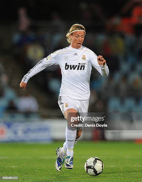 Guti of Real Madrid in action during La Liga match between Getafe and Real Madrid at the Coliseum Alfonso Perez stadium on March 25, 2010 in Getafe,...