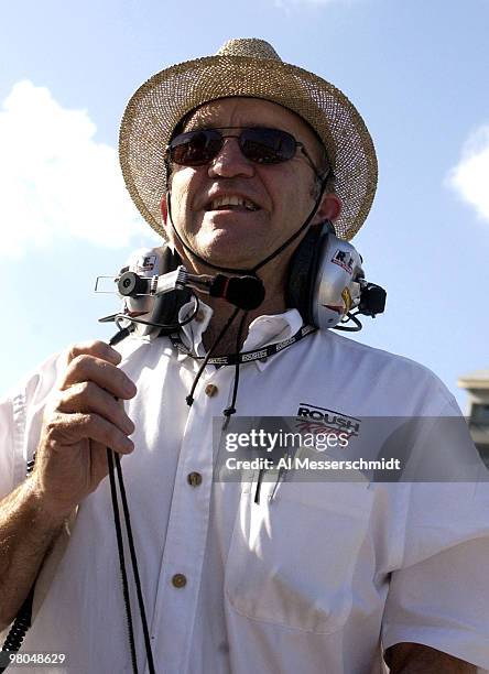 Car Owner Jack Roush watches qualifying Friday, November 14, 2003 for the Ford 400 NASCAR Winston Cup race at Homestead-Miami Speedway.