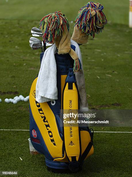 John Daly's new golf bag at the PGA Tour's 45th Bob Hope Chrysler Classic Pro Am at Bermuda Dunes Coountry Club January 21, 2004.