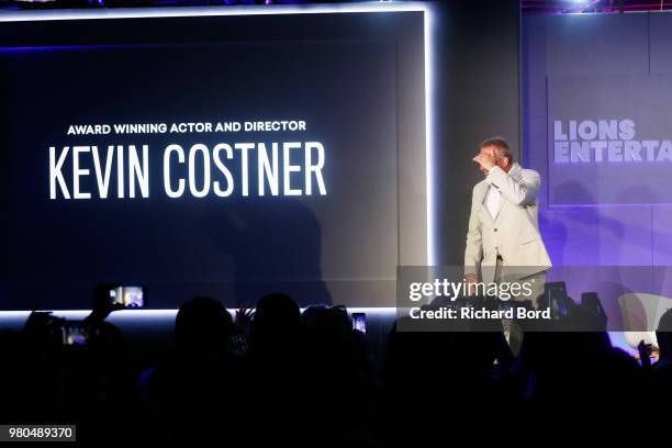 Kevin Costner attends 'A conversation with Kevin Costner from Paramount Network and Yellowstone' during the Cannes Lions Festival 2018 on June 21,...