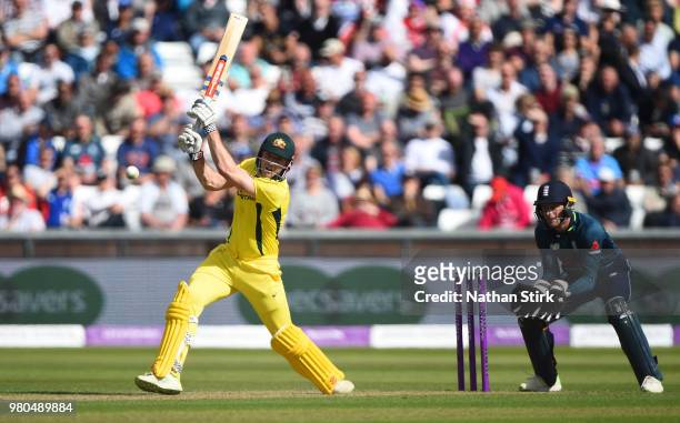 Shaun Marsh of Australia bats during the 4th Royal London ODI match between England and Australia at Emirates Durham ICG on June 21, 2018 in...