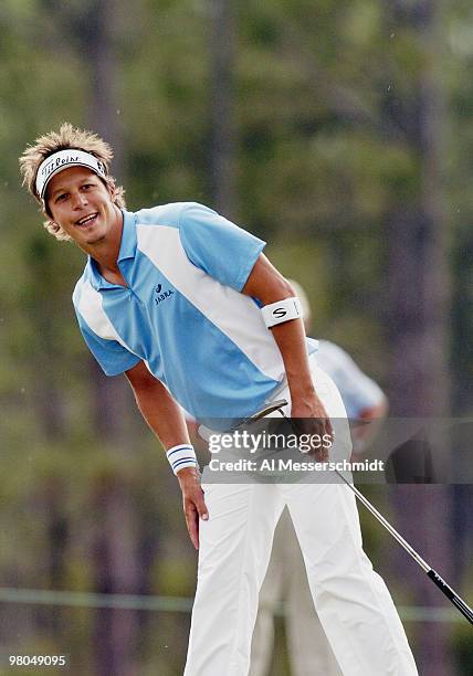 Fredrik Jacobson competes in the final round of the Honda Classic, March 14, 2004 at Palm Beach Gardens, Florida.