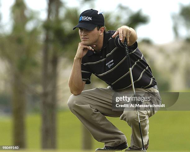 Zach Johnson competes in the final round of the Honda Classic, March 14, 2004 at Palm Beach Gardens, Florida.