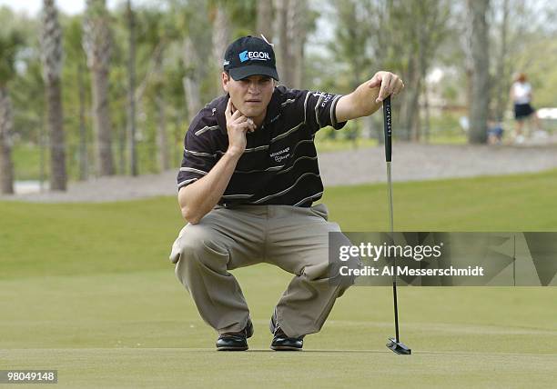 Zach Johnson competes in the final round of the Honda Classic, March 14, 2004 at Palm Beach Gardens, Florida.