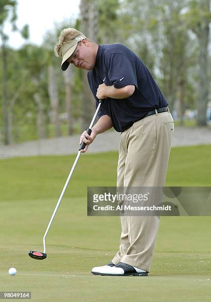 Carl Pettersson competes in the final round of the Honda Classic, March 14, 2004 at Palm Beach Gardens, Florida.
