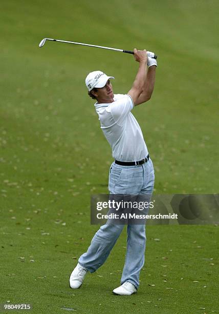 Adam Scott hits into the ninth green during second-round play at the PGA Tour's Players Championship March 26, 2004.