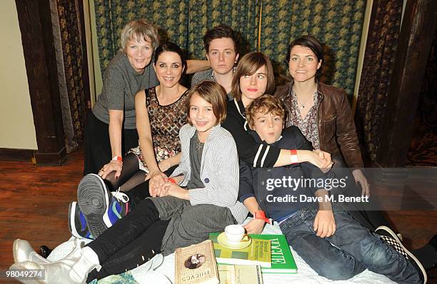 Mary Davidson, Sadie Frost, Iris Law, Finn Kemp, Jade Davidson, Rudy Law and Holly Davidson attend the launch of the Pop Up Store at Whiteleys...