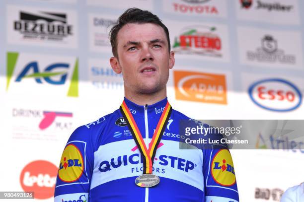 Podium / Yves Lampaert of Belgium and Team Quick-Step Floors Bronze Medal / Celebration / during the 119th Belgian Road Championship 2018 a 43,2km...