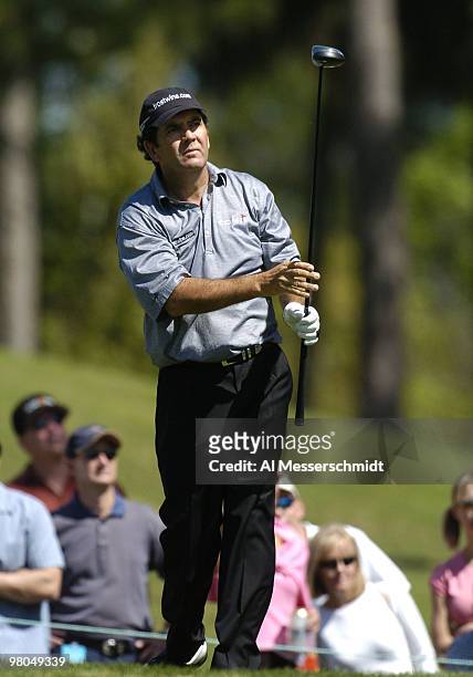 David Frost tees off during second-round play at the PGA Tour's Players Championship March 26, 2004.