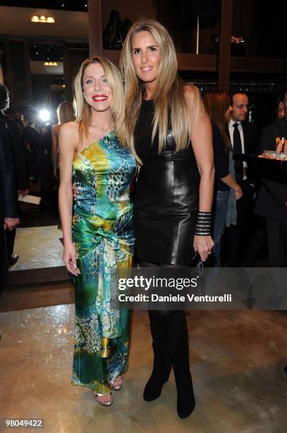 Fashion designer Ester Maria Rivaroli and Tiziana Rocca attend the Ester Maria Rivaroli Flagship Store Opening on March 25, 2010 in Rome, Italy.