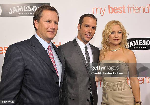 Lionsgate Vice Chairman Michael Burns, actor Dane Cook and actress Kate Hudsonarrive on the red carpet of the world premiere of "My Best Friend's...