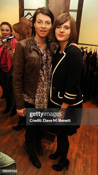 Holly Davidson and Jade Davidson attend the launch of the Pop Up Store at Whiteleys Shopping Centre on March 25, 2010 in London, England.