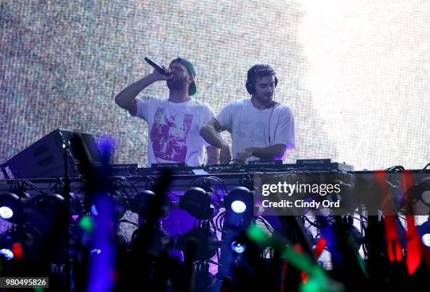 Alex Pall and Andrew Taggart of The Chainsmokers perform live exclusively for American Airlines AAdvantage Mastercard cardmembers at The Fillmore...