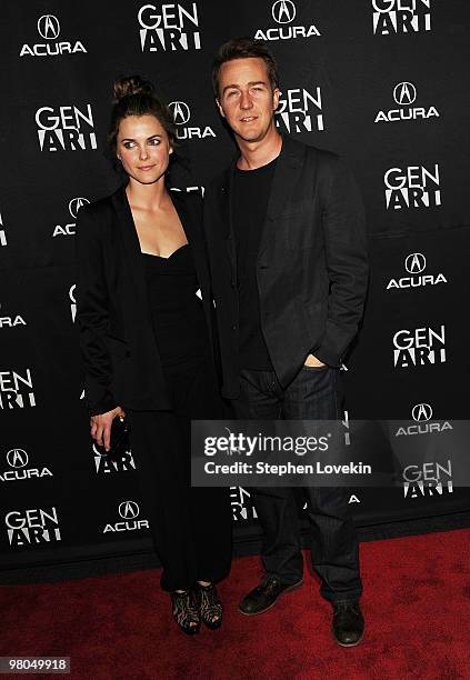 Actress Keri Russell and actor Edward Norton attend the special screening of "Leaves of Grass" at Sunshine Cinema on March 25, 2010 in New York City.