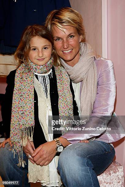 Helen Hidding and Anna Marie attend the Miss Blumarine Luxury Collection Spring/Summer 2010 cocktail party on March 25, 2010 in Milan, Italy.