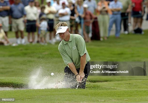 Brian Gay competes in final-round play at the FedEx St. Jude Classic May 30, 2004 at the Tournament Players Club Southwind, Memphis, Tennessee.