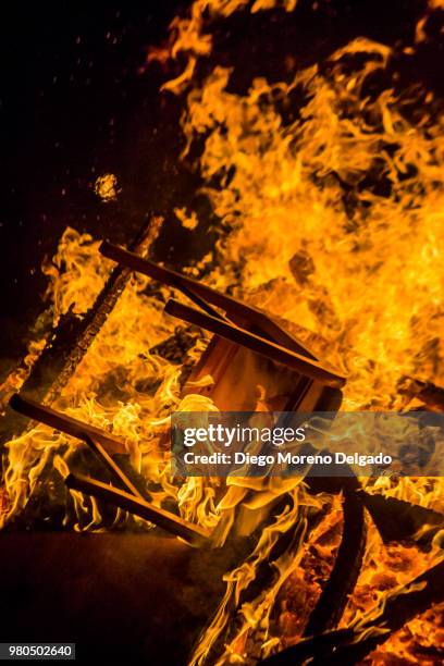san juan - bonfires in the night of san juan stock pictures, royalty-free photos & images