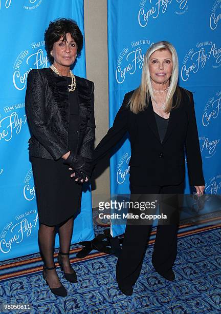 Tina Sinatra and Nancy Sinatra attend the Broadway opening of "Come Fly Away" at the Marriott Marquis on March 25, 2010 in New York City.
