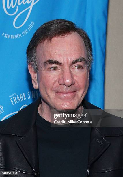 Singer/songwriter Neil Diamond attends the Broadway opening of "Come Fly Away" at the Marriott Marquis on March 25, 2010 in New York City.