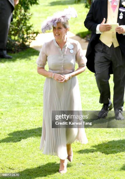 Sophie, Countess of Wessex attends Royal Ascot Day 3 at Ascot Racecourse on June 21, 2018 in Ascot, United Kingdom.