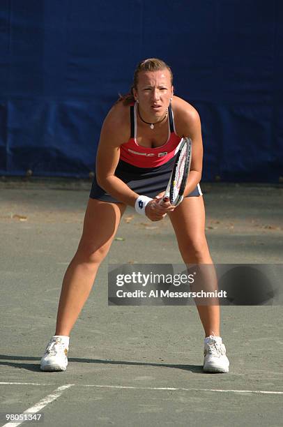 Kveta Peschke teams with Francesca Schiavone against Shinobu Asagoe and Katarina Srebotnik in the doubles semi-final on April 8, 2006 in the 2006 WTA...